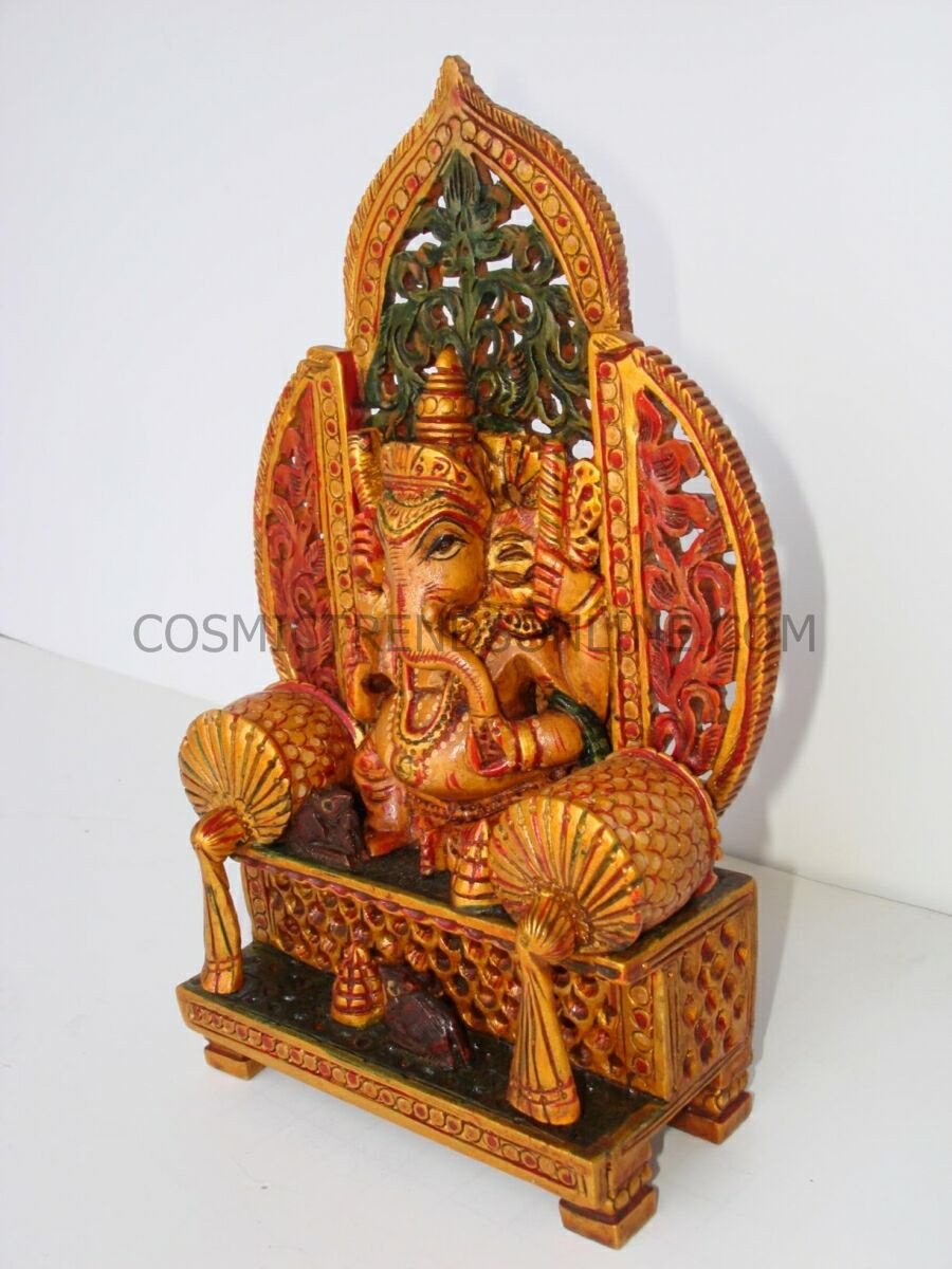 WOOD JALI GANESH HAND PAINTED